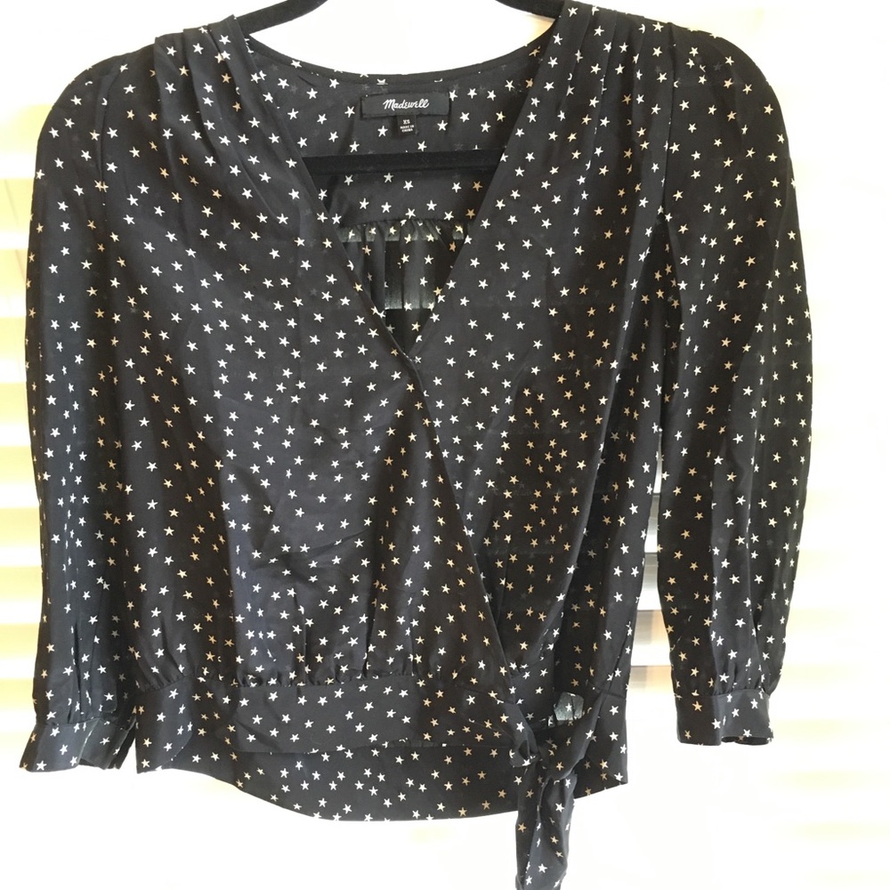 Madewell Silk Wrap Top NWOT